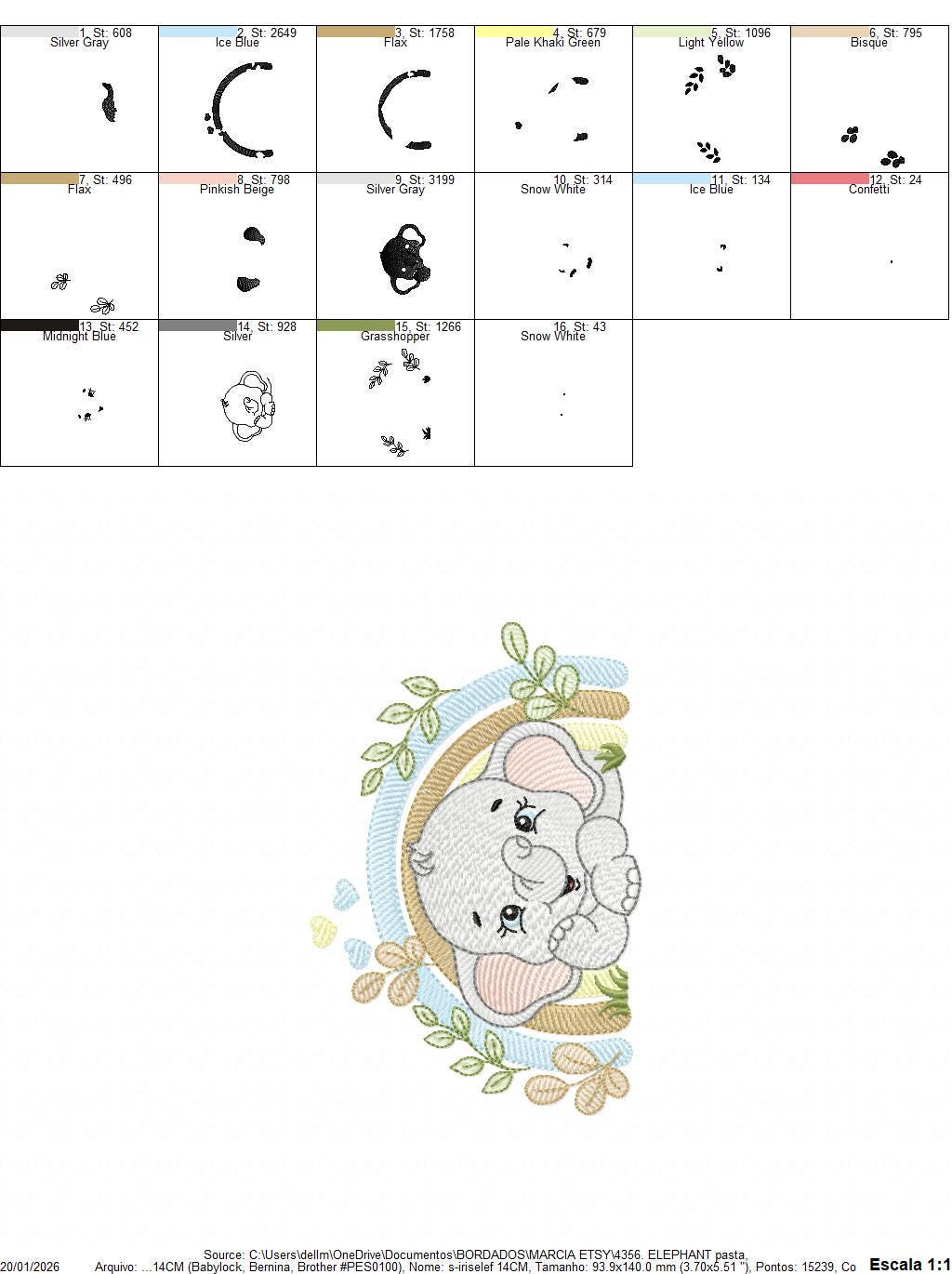 Elephant embroidery designs - Safari Wild Animal machine embroidery pattern - Baby Boy file - Flowers and rainbow - Instant digital download