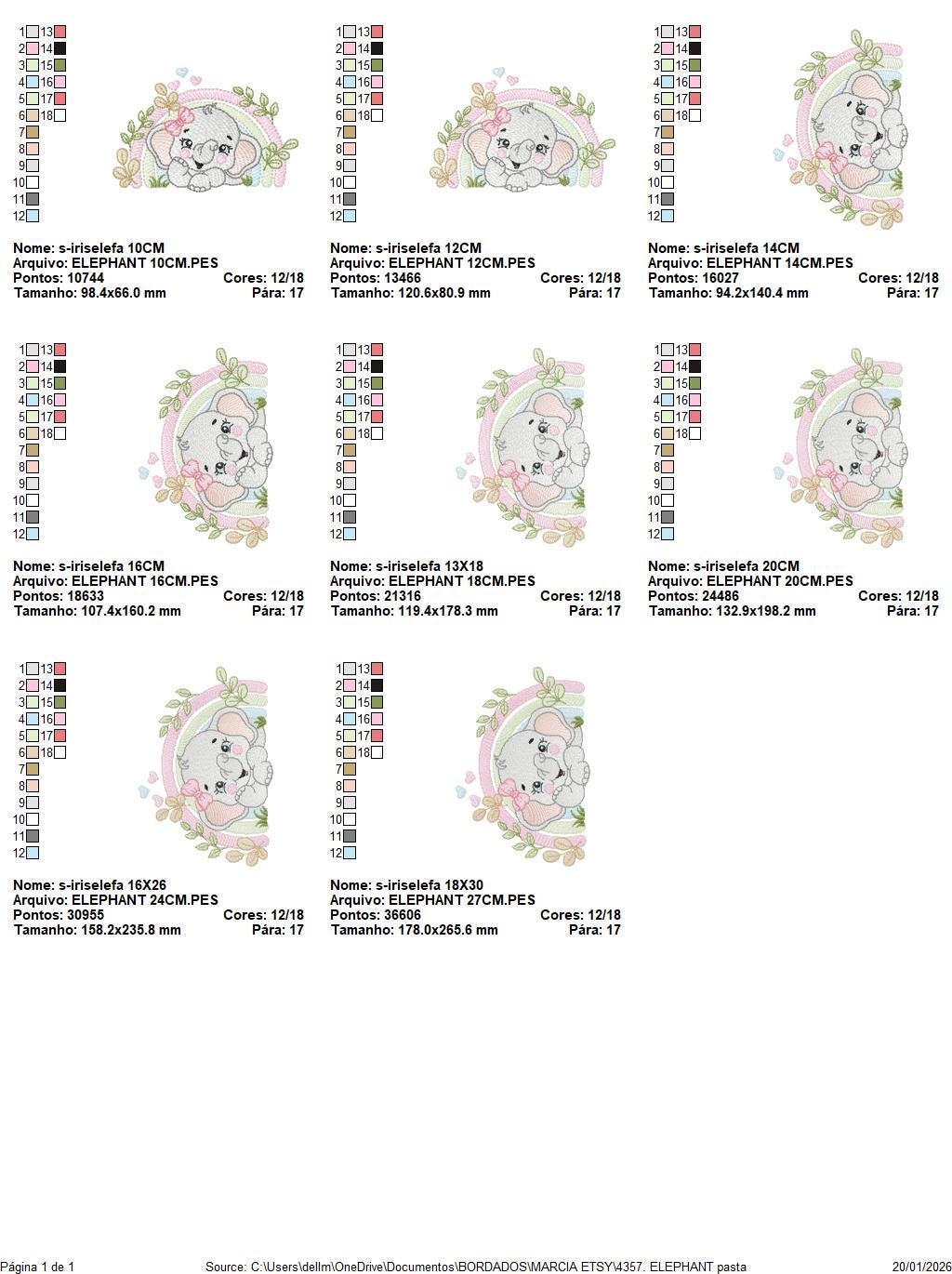 Elephant embroidery designs - Safari Wild Animal machine embroidery pattern - Baby Boy file - Flowers and rainbow - Instant digital download