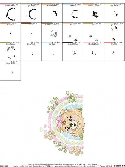 Lioness embroidery designs - Safari wild animal machine embroidery pattern - Baby girl rainbow file - Female Lion - Instant download pes jef