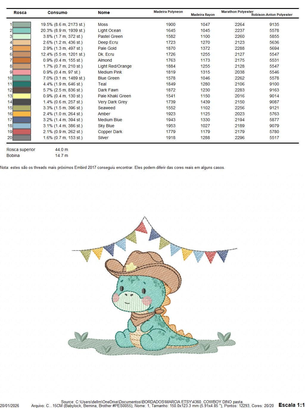 Dinosaur with cowboy hat embroidery designs - Birthday Party Dino with flags machine embroidery pattern - Baby Boy file - Instant download