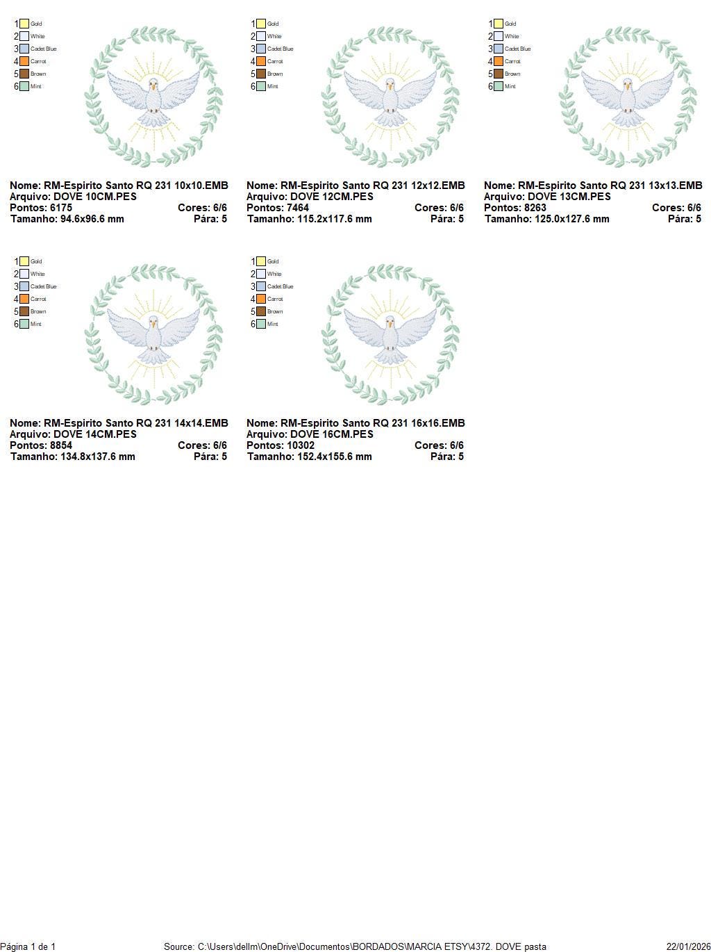 Dove embroidery designs - Holy Spirit machine embroidery pattern - Catholic Religious Eucharist file - Instant digital download pes jef dst
