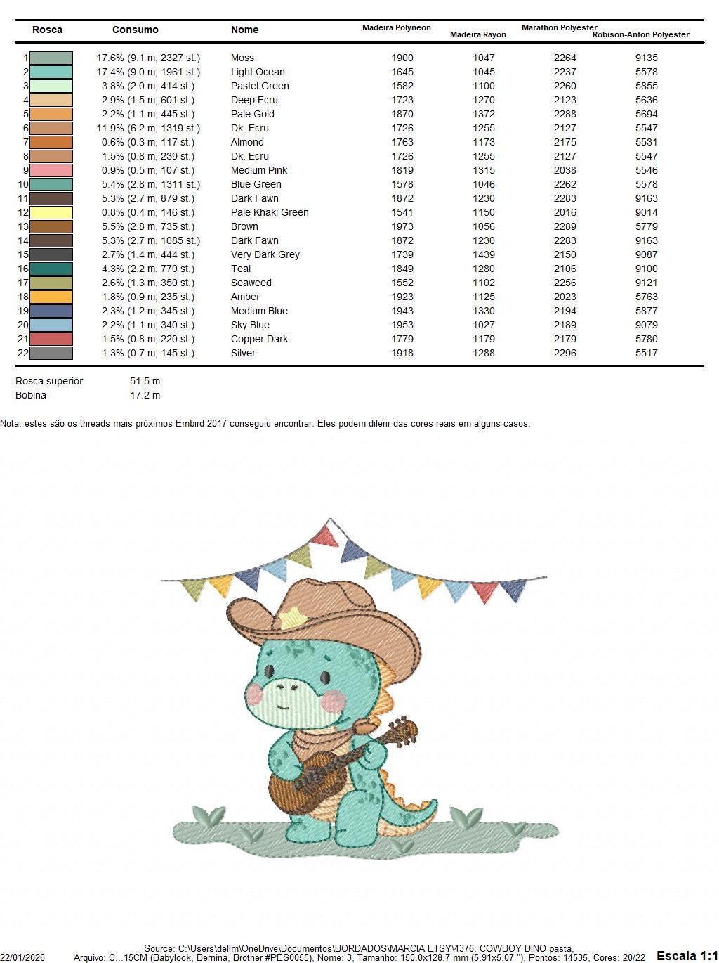 Dinosaur with cowboy hat embroidery designs - Dino with flags playing guitar machine embroidery pattern - Baby Boy file - Instant download