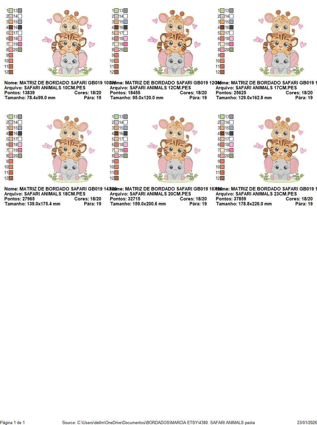 Safari animals embroidery designs - Elephant machine embroidery pattern - Baby girl and boy -Giraffe and Tiger - Instant digital download