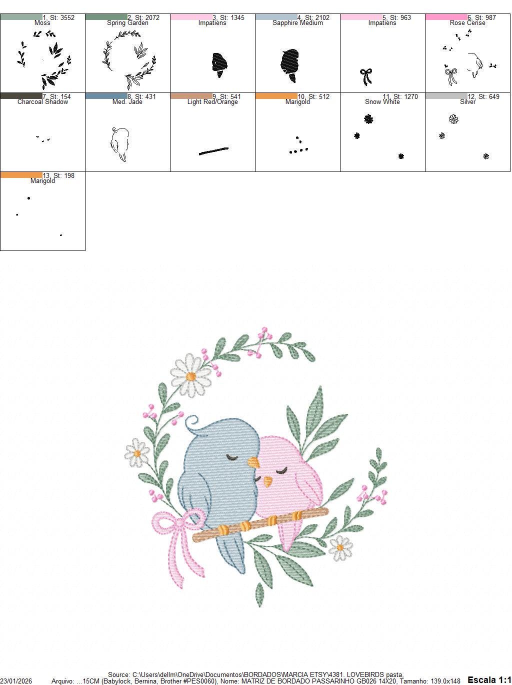 Love Birds embroidery designs - Family Bird machine embroidery pattern - Family Couple with flowers file - Instant digital download pes jef