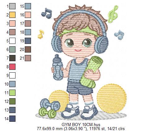 Gym-goer Boy embroidery designs - Fitness enthusiast athlete teacher machine embroidery file - Gym regular rat file - Instant download pes
