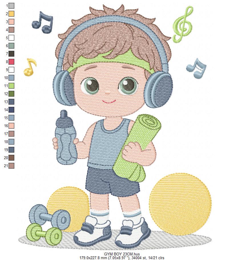 Gym-goer Boy embroidery designs - Fitness enthusiast athlete teacher machine embroidery file - Gym regular rat file - Instant download pes