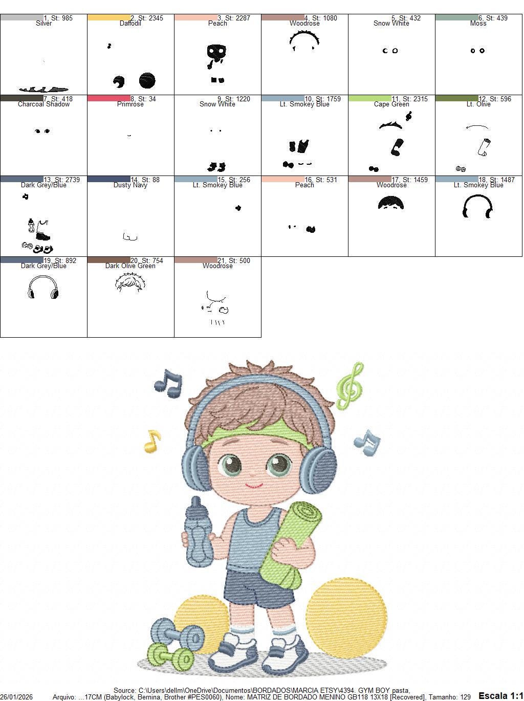 Gym-goer Boy embroidery designs - Fitness enthusiast athlete teacher machine embroidery file - Gym regular rat file - Instant download pes