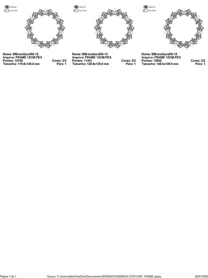 Monogram Wreath embroidery designs - Floral Roses Frame machine embroidery pattern - Kitchen Tea Towel file - Instant digital download pes