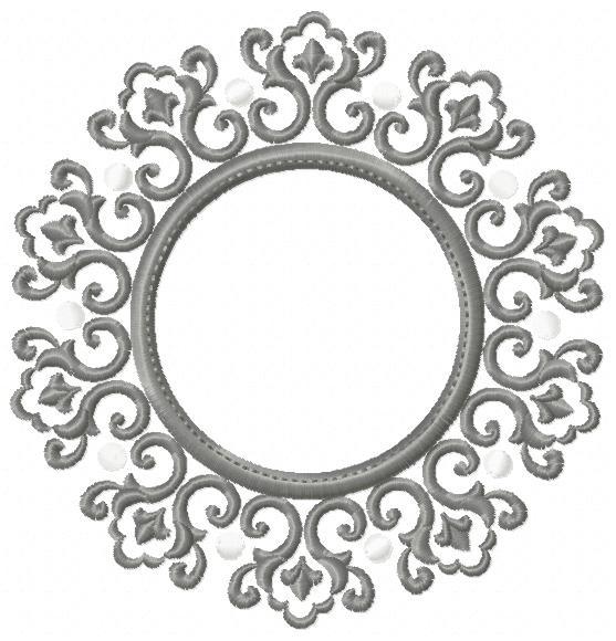 Monogram Wreath embroidery designs - Floral Roses Frame machine embroidery pattern - Kitchen Tea Towel file - Instant digital download pes