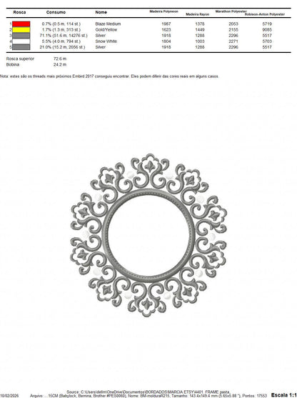 Monogram Wreath embroidery designs - Floral Roses Frame machine embroidery pattern - Kitchen Tea Towel file - Instant digital download pes