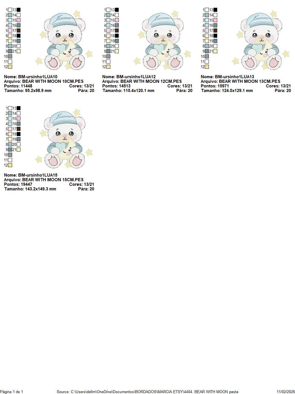 Male Bear with pajamas embroidery designs - Baby boy with cloud moon and stars machine embroidery pattern - Instant digital download pes jef