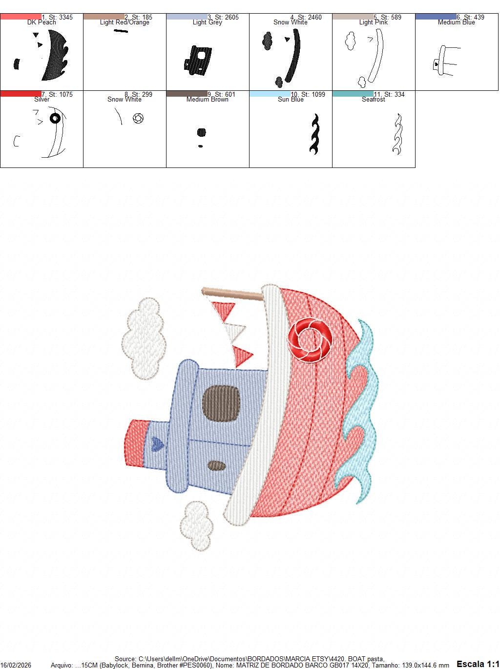 Ocean Boat embroidery designs - Sailboat machine embroidery pattern - Nautical Baby boy file - Instant digital download pes jef dst hus vp3