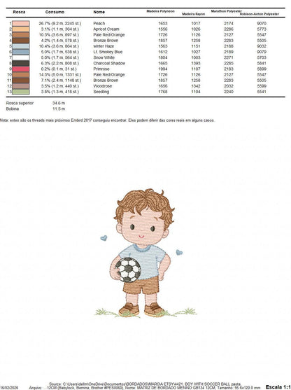 Soccer player embroidery designs - Baby Boy machine embroidery file - Boy with soccer ball file - Instant digital download pes jef dst hus