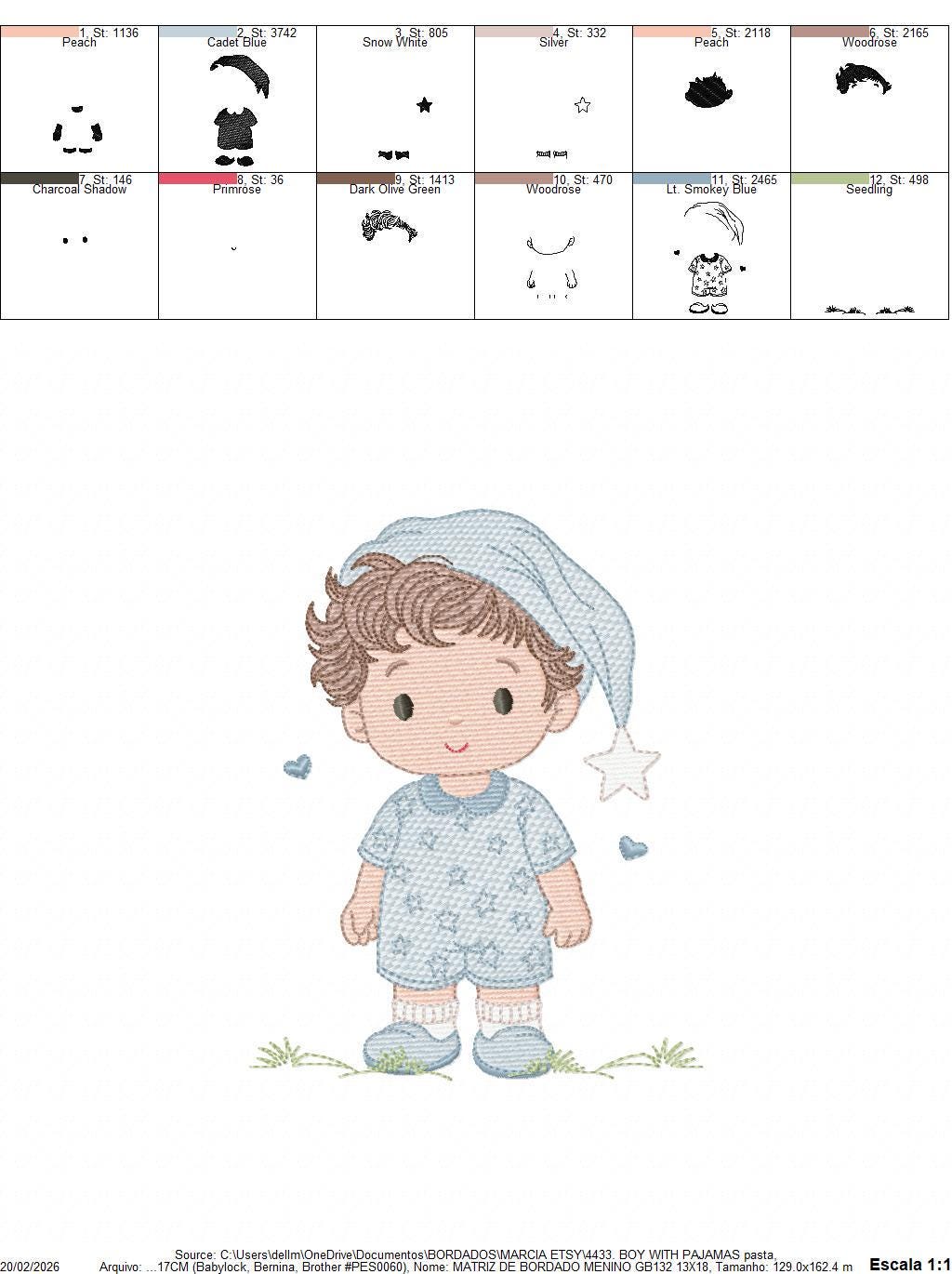 Baby Boy with pajamas embroidery designs - Baby boy with stars and hearts machine embroidery pattern - Instant digital download pes jef dst