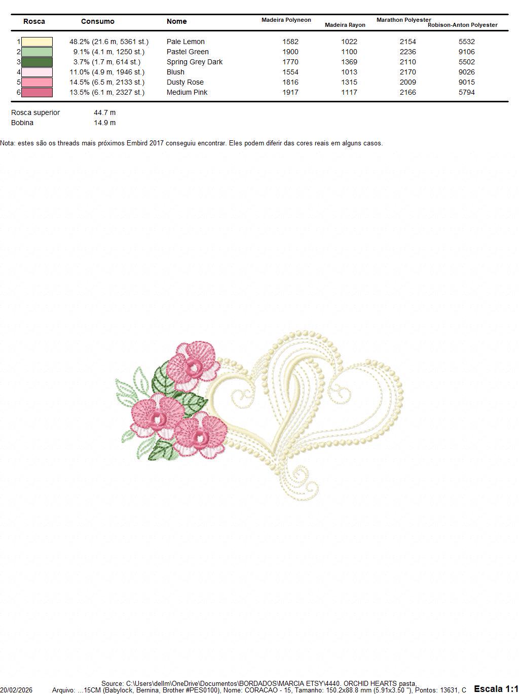 Hearts with moth orchid flowers embroidery designs - Flower heart frame machine embroidery pattern - Baby girl file - Instant download pes