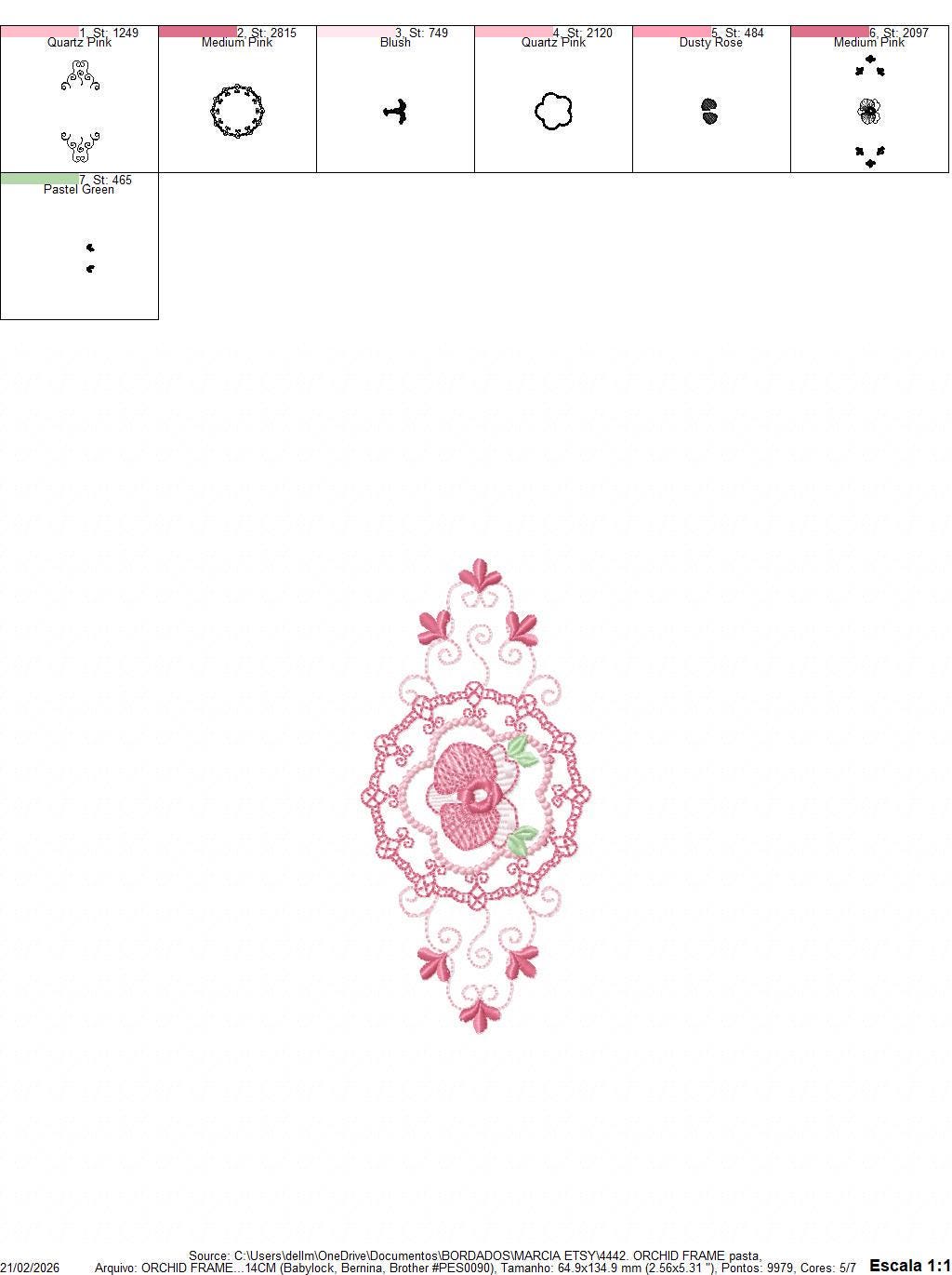 Phalaenopsis moth Orchid Flower embroidery designs - Wreath machine embroidery pattern - Girl Kitchen Tea Towel file - Instant download pes