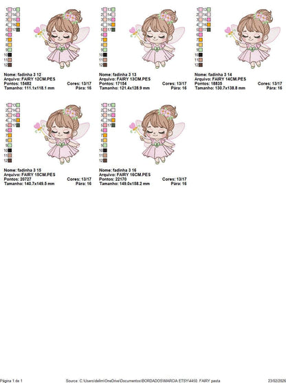 Fairy with flowers embroidery designs - Baby girl with wings and wand machine embroidery pattern - Garden Pixie file - Instant Download pes