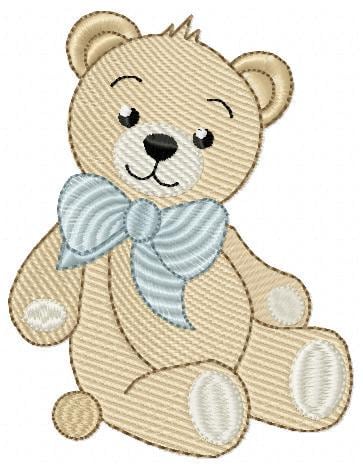 Teddy Bear embroidery designs - Baby boy toy machine embroidery pattern - Cute Bear with bow tie file - Instant digital download pes jef dst