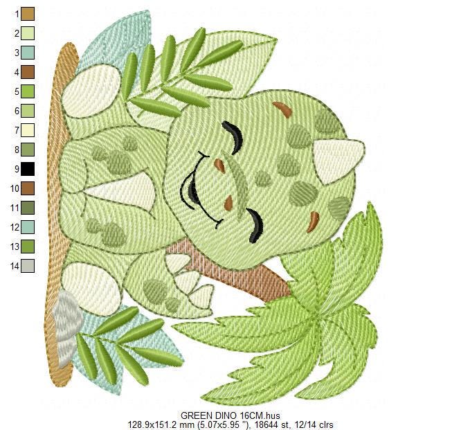Dinosaur embroidery designs - Dino with butterflies machine embroidery pattern - Tyrannosaurus Baby boy file - instant digital download pes
