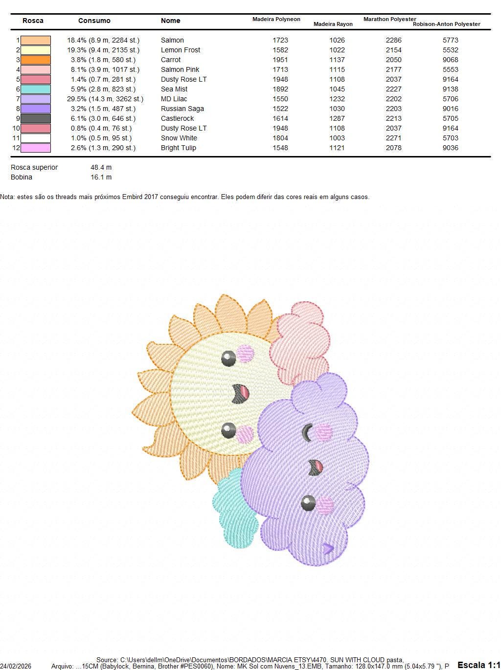Rainbow embroidery design - Sun cloud and stars machine embroidery pattern - Baby girl and boy file - Instant digital download pes jef dst