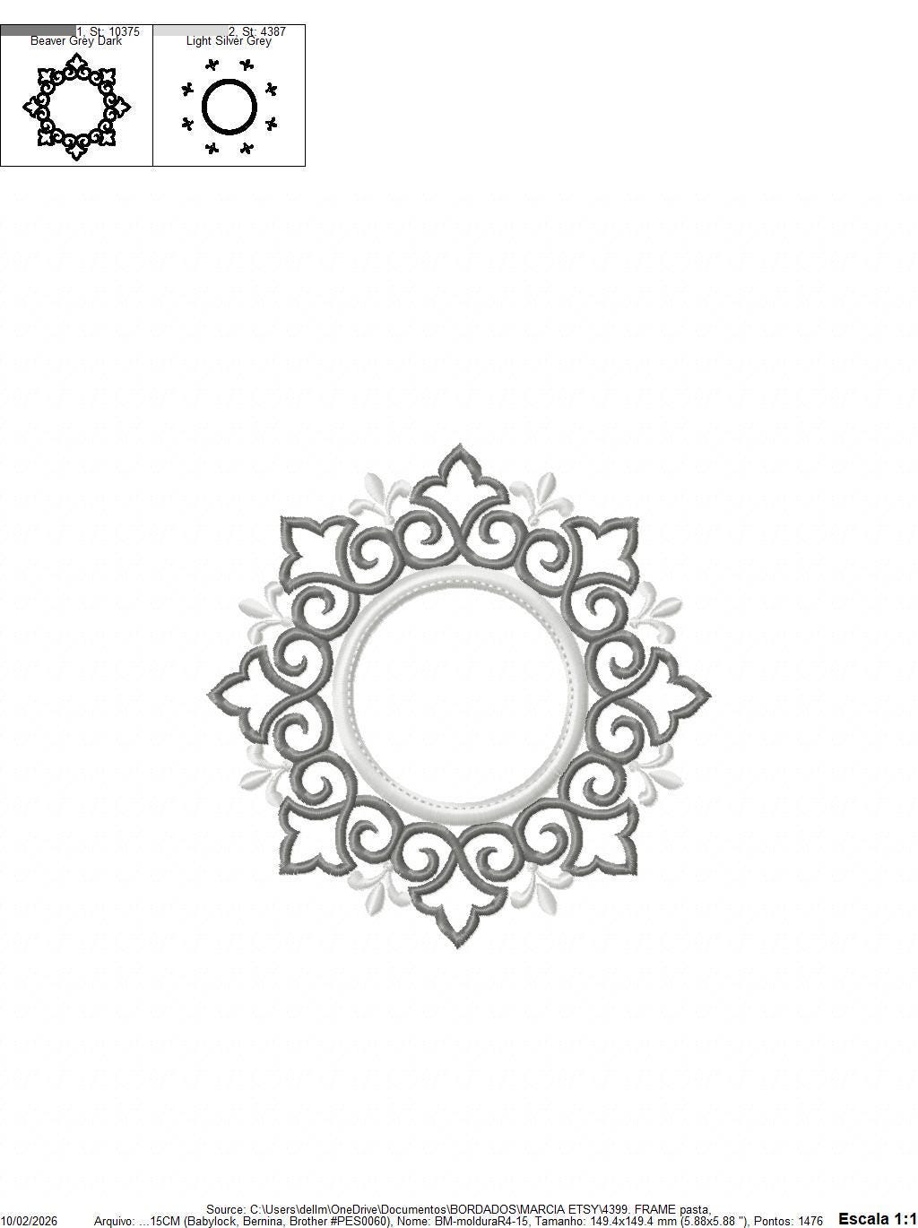 Monogram Wreath embroidery designs - Floral Roses Frame machine embroidery pattern - Kitchen Tea Towel file - Instant digital download pes