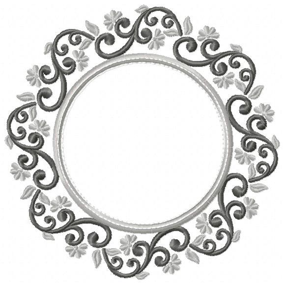 Monogram Wreath embroidery designs - Floral Roses Frame machine embroidery pattern - Kitchen Tea Towel file - Instant digital download pes