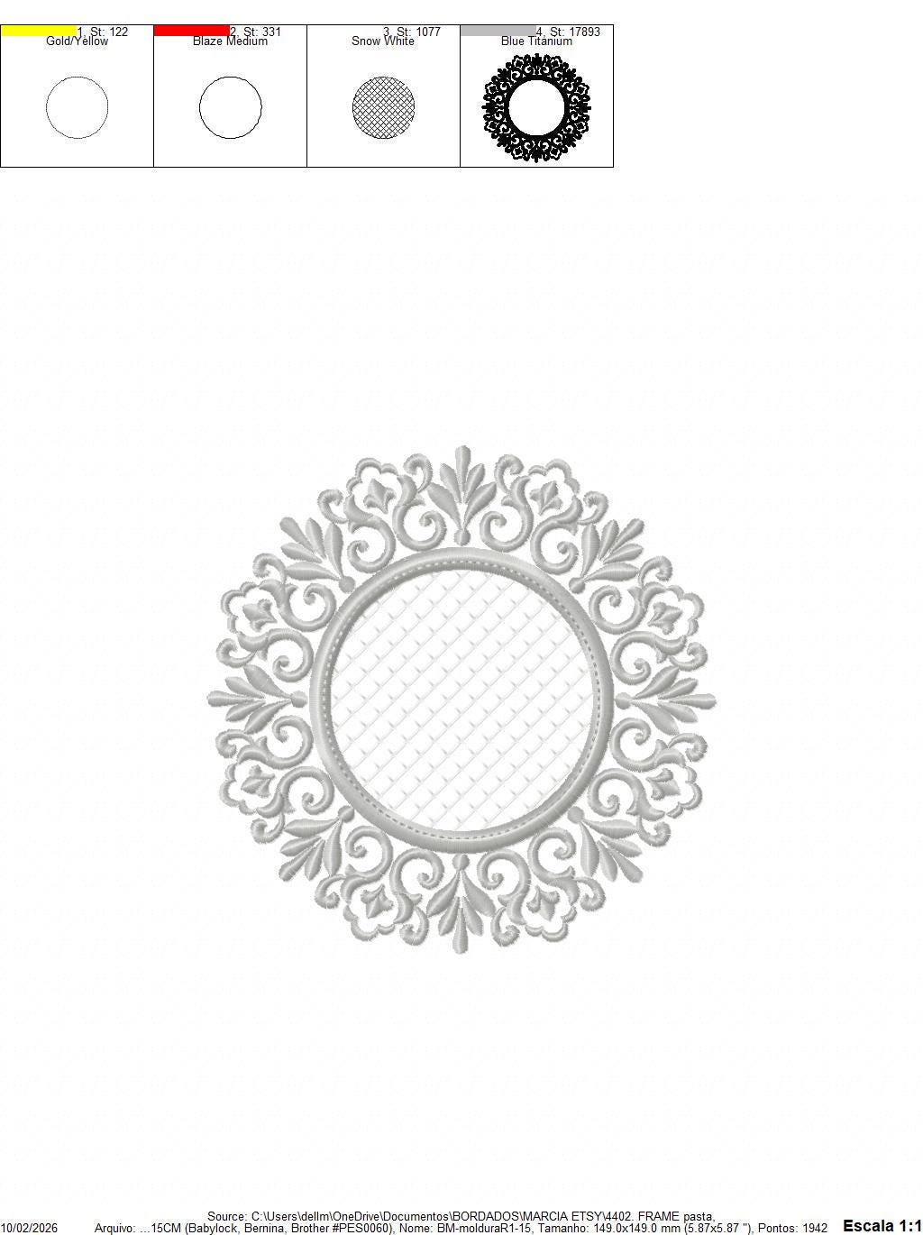 Monogram Wreath embroidery designs - Floral Roses Frame machine embroidery pattern - Kitchen Tea Towel file - Instant digital download pes