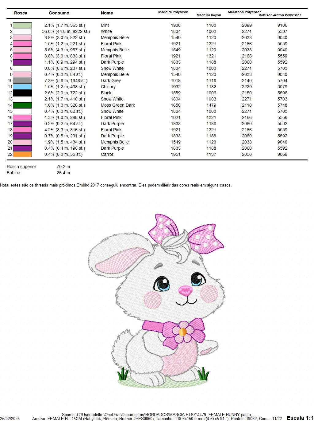 Female Bunny embroidery design - Rabbit with lace and laurel frame machine embroidery pattern - Woodland animal girl - Instant download pes