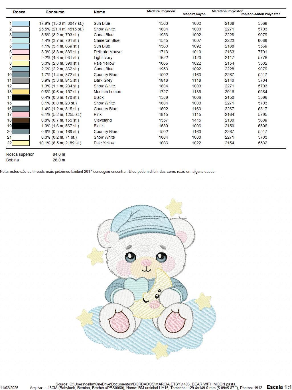 Male Bear with pajamas embroidery designs - Baby boy with moon stars and clouds machine embroidery pattern - Instant digital download pes