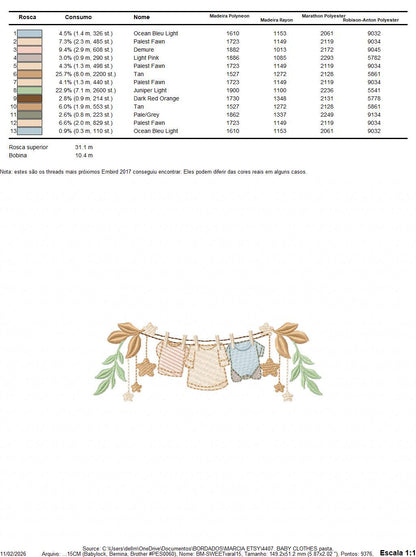 Baby boy with clothes line embroidery designs - Newborn machine embroidery pattern - Gender Reveal Party - Instant digital download pes jef