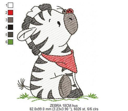 Zebra embroidery designs - Animal embroidery design machine embroidery pattern - Safari embroidery file - instant digital download pes jef
