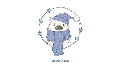 Teddy Bear embroidery designs - Baby boy toy machine embroidery pattern - Cute Bear with bow tie file - Instant digital download pes jef dst