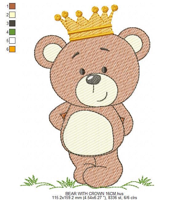 Teddy Bear embroidery designs - Baby boy toy machine embroidery pattern - Cute Bear with bow tie file - Instant digital download pes jef dst