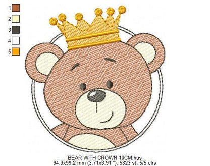 Teddy Bear embroidery designs - Baby boy toy machine embroidery pattern - Cute Bear with bow tie file - Instant digital download pes jef dst