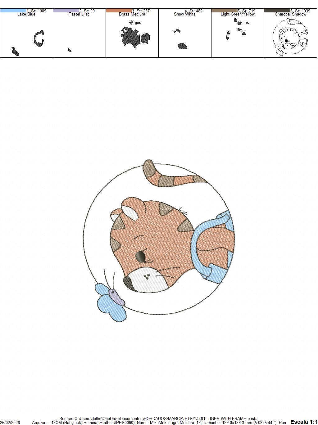 Baby Tiger embroidery design - Forest Wild Animal machine embroidery pattern - Baby Boy file - Instant digital download pes jef dst hus vp3