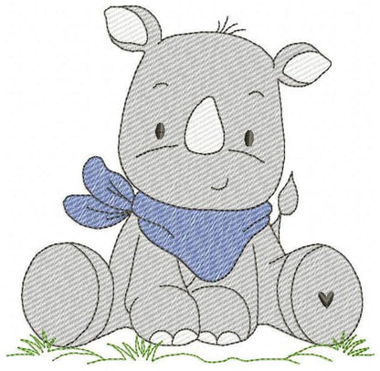 Rhino embroidery designs - Animal embroidery design machine embroidery pattern - baby boy embroidery file - girl embroidery download pes jef