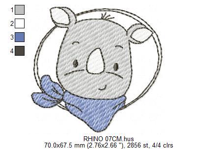 Rhino embroidery designs - Animal embroidery design machine embroidery pattern - baby boy embroidery file - girl embroidery download pes jef