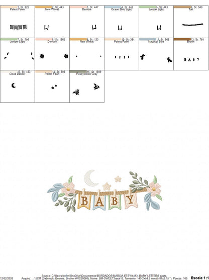 Baby boy and girl line with flags embroidery designs - Newborn machine embroidery pattern - Gender Reveal Party - Instant digital download