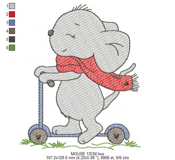 Mouse embroidery designs - Baby boy mouse with diaper machine embroidery pattern - Cute sweet delicate mouse - Instant download digital pes