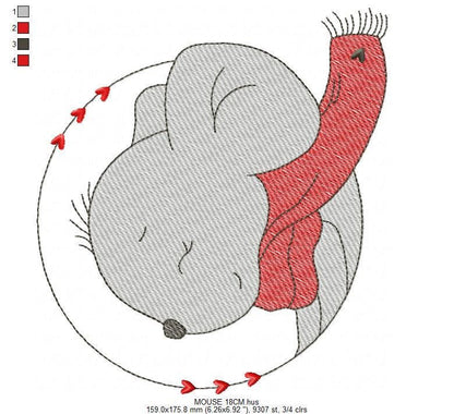 Mouse embroidery designs - Baby boy mouse with diaper machine embroidery pattern - Cute sweet delicate mouse - Instant download digital pes