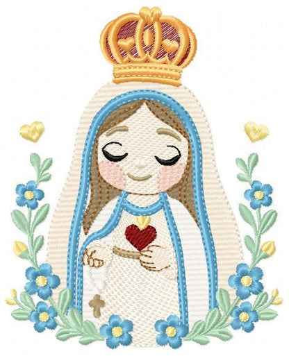 Holy Mary embroidery designs - Holy Virgin Mary machine embroidery pattern - Catholic religious file - Hail Mary - Instant digital download