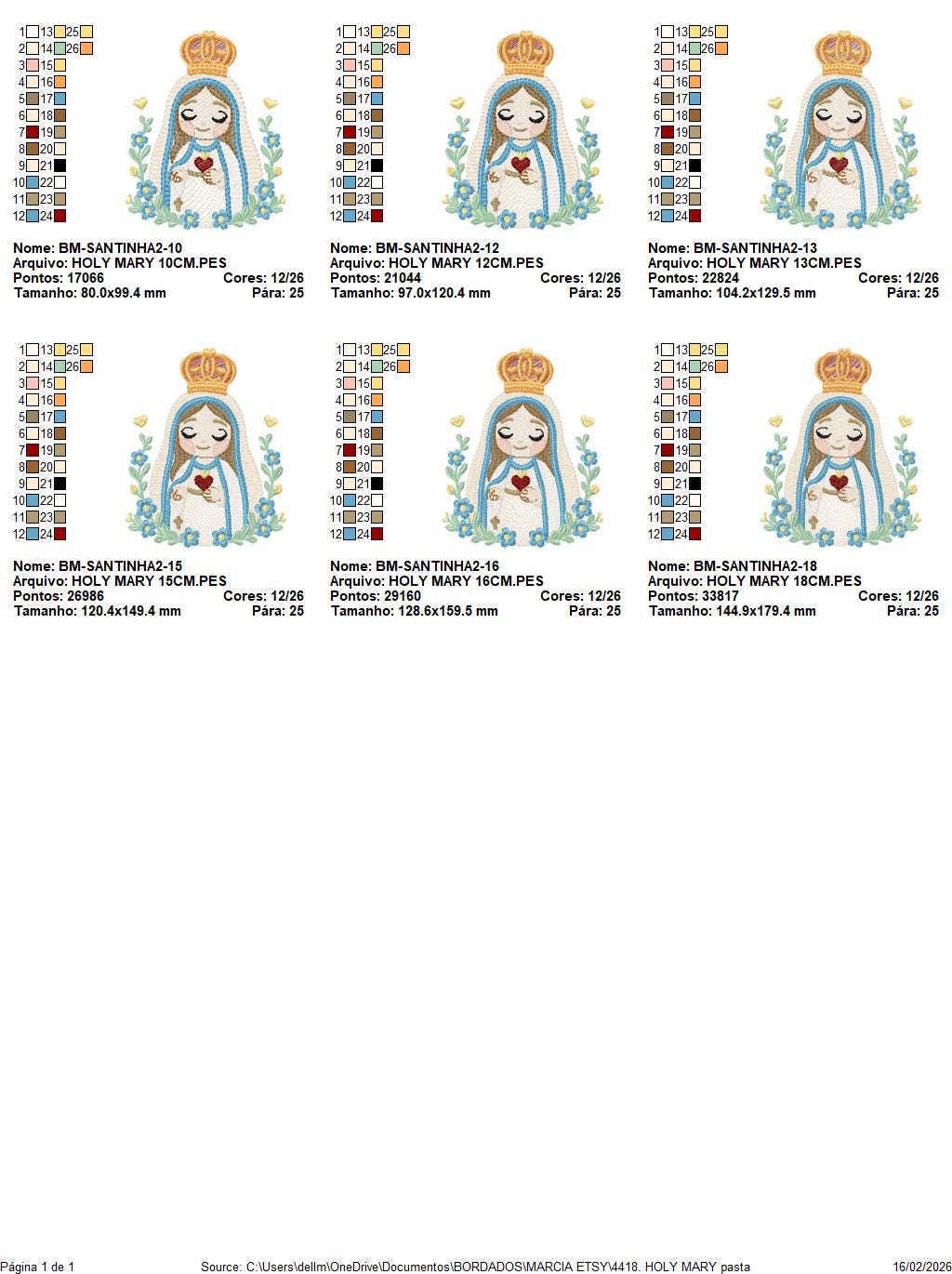 Holy Mary embroidery designs - Holy Virgin Mary machine embroidery pattern - Catholic religious file - Hail Mary - Instant digital download