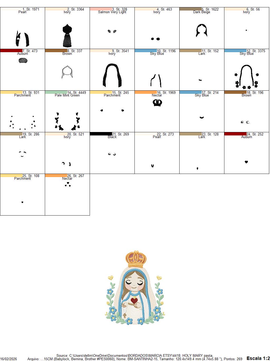 Holy Mary embroidery designs - Holy Virgin Mary machine embroidery pattern - Catholic religious file - Hail Mary - Instant digital download