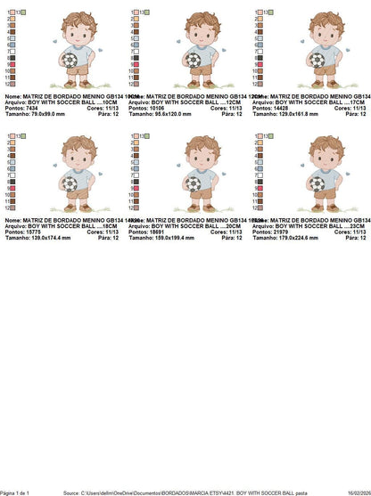 Soccer player embroidery designs - Baby Boy machine embroidery file - Boy with soccer ball file - Instant digital download pes jef dst hus