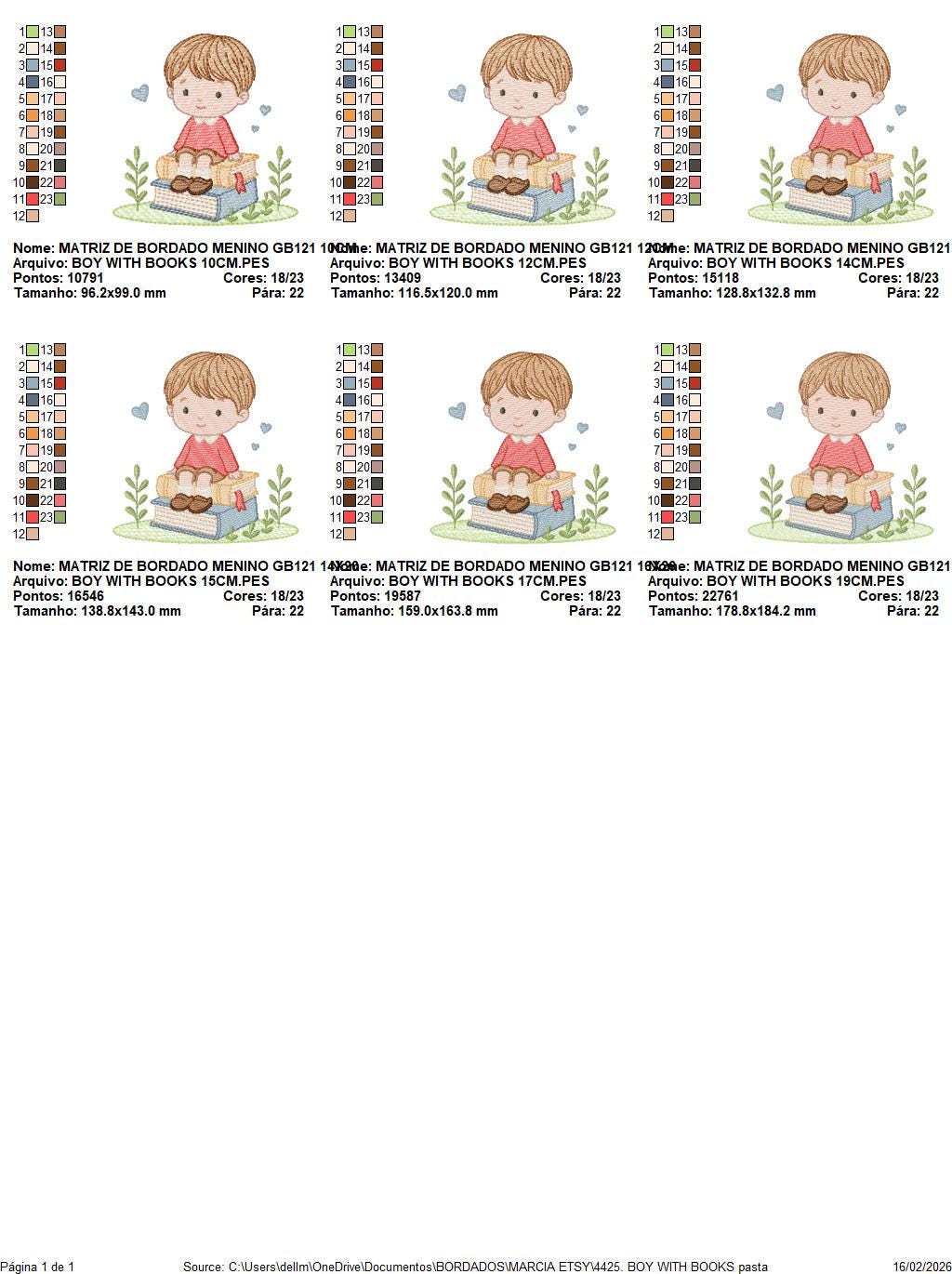 Baby Boy with books embroidery designs - School Student Toddler with books and hearts machine embroidery pattern - Instant download pes jef