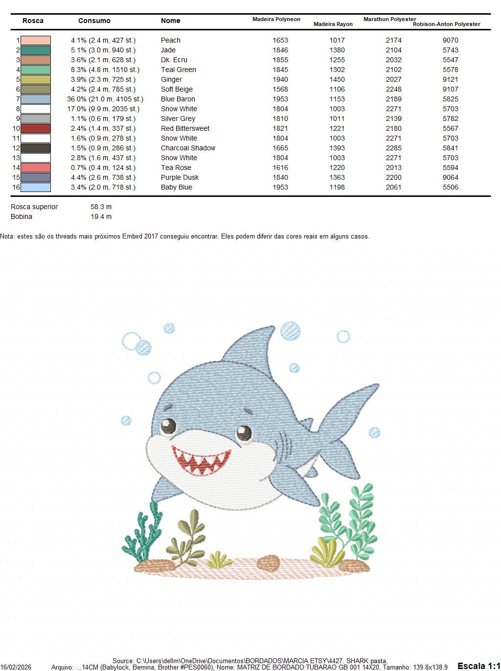 Shark embroidery designs - Ocean animals machine pattern - Baby Boy Shark with shells bubbles and algae frame - Instant download pes jef dst