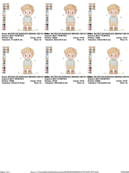 Baby Boy with hearts embroidery designs - Toddler playing machine embroidery pattern - Boy with blond hair - Instant digital download pes