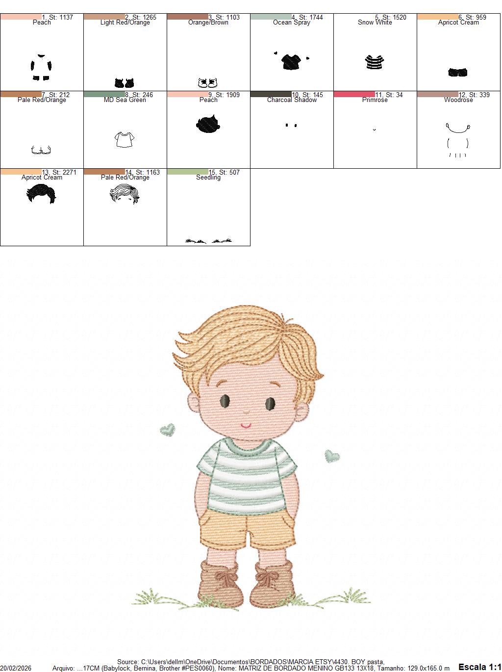 Baby Boy with hearts embroidery designs - Toddler playing machine embroidery pattern - Boy with blond hair - Instant digital download pes