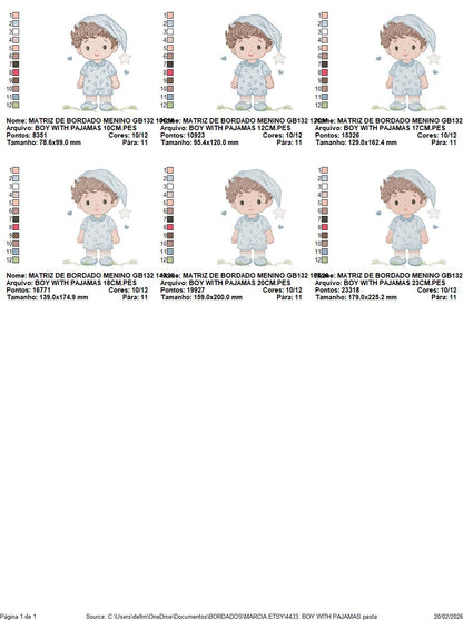 Baby Boy with pajamas embroidery designs - Baby boy with stars and hearts machine embroidery pattern - Instant digital download pes jef dst