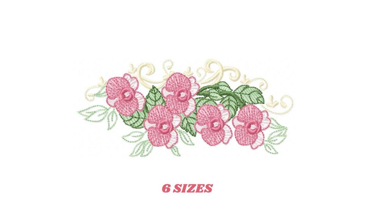 Moth Orchid embroidery designs - Kitchen Towel Flowers machine embroidery pattern - Phalaenopsis Orchid file - Instant digital download pes